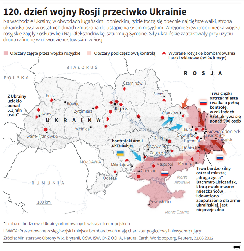120. dzień wojny Rosji przeciwko Ukrainie / autor: PAP