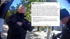 Policyjna scena uliczna z nakładką tweeta.webp