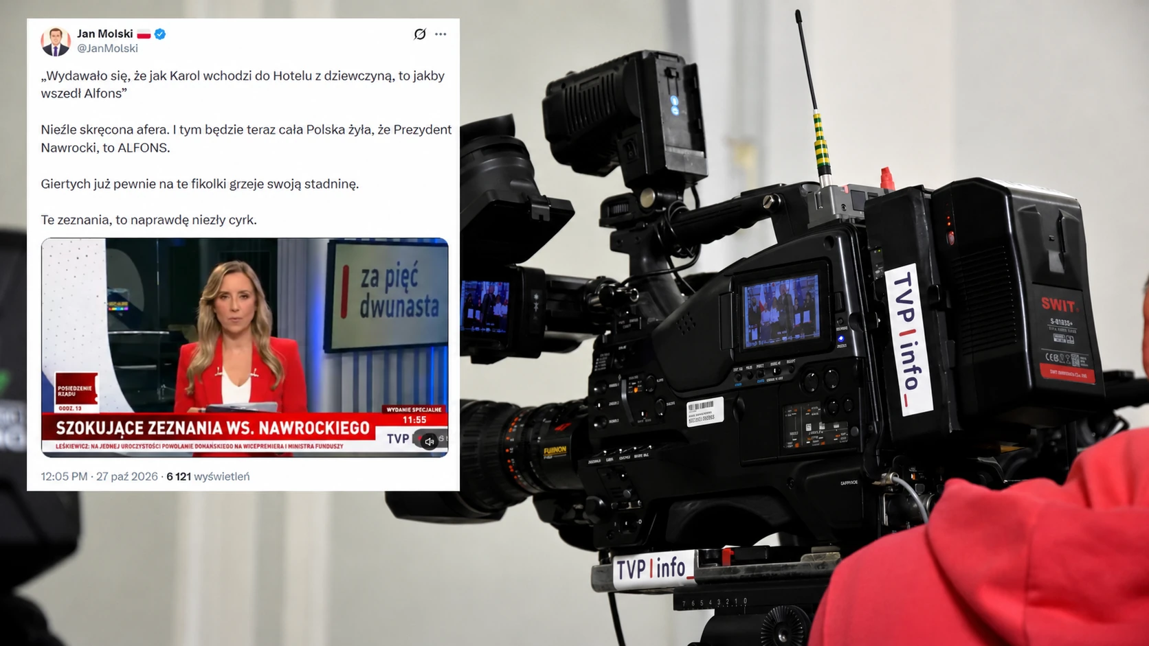 Świadek swoje, TVP swoje. Na Woronicza znów atakują Nawrockiego