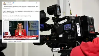 Kamera TVP Info i medialny tweet.webp