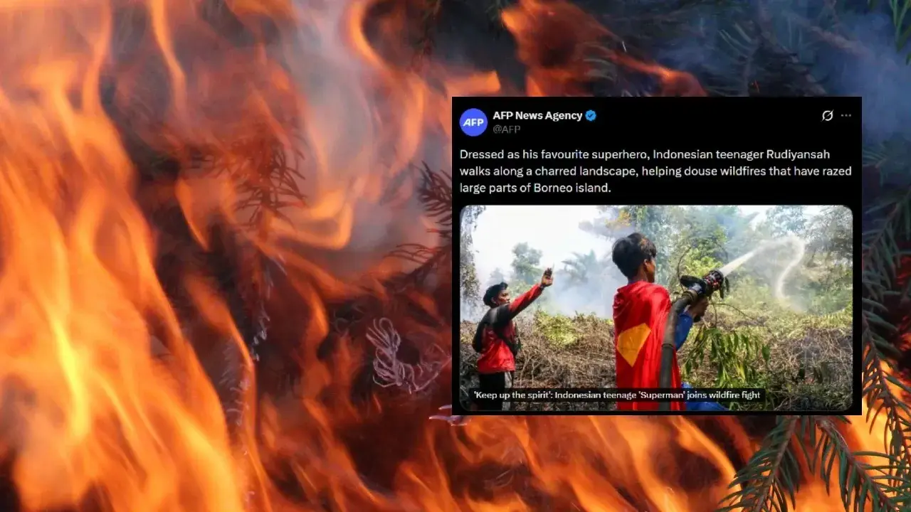 "Superman" walczy z pożarem! Nagrania hitem sieci