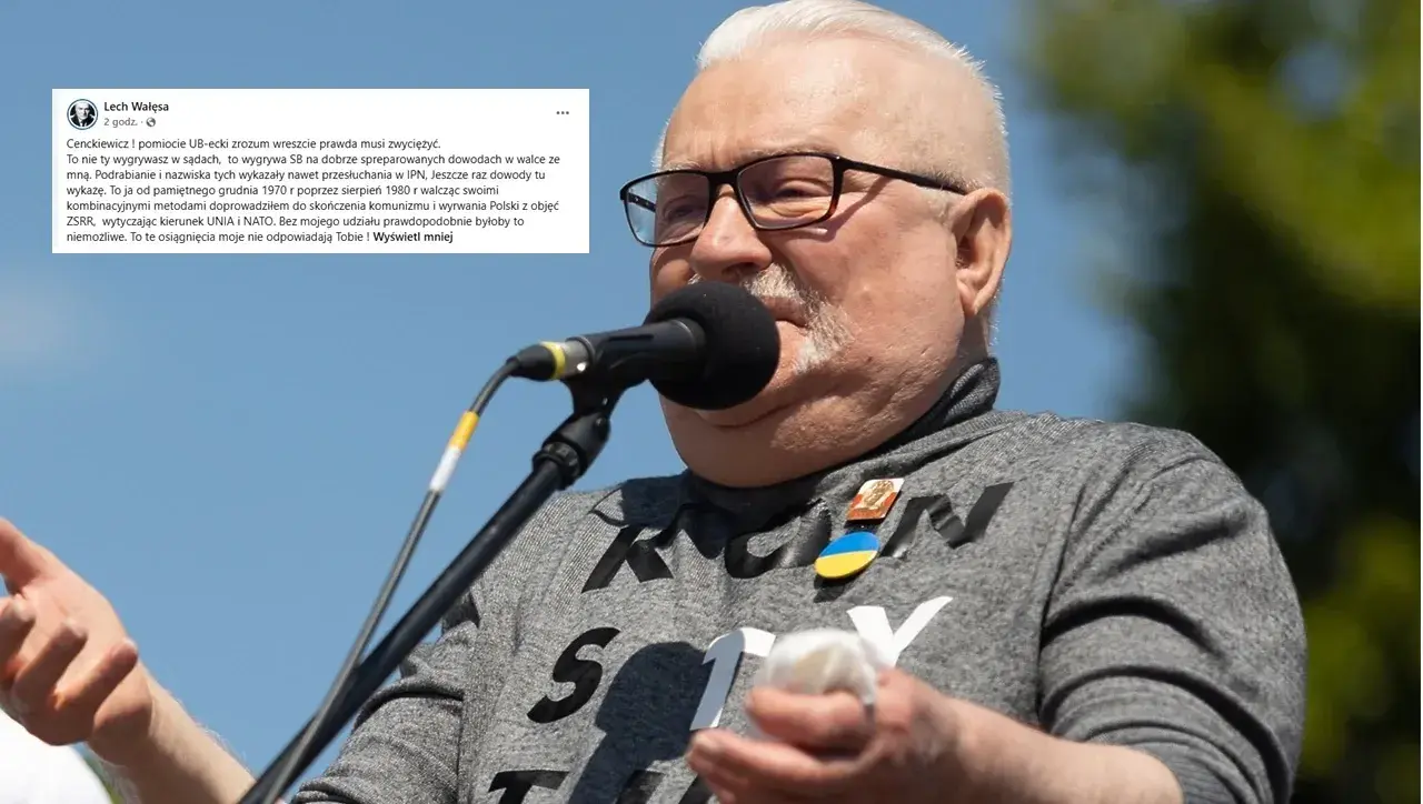 Wałęsa wściekły po przegranym procesie z Cenckiewiczem. "Pomiocie ubecki, zrozum..."